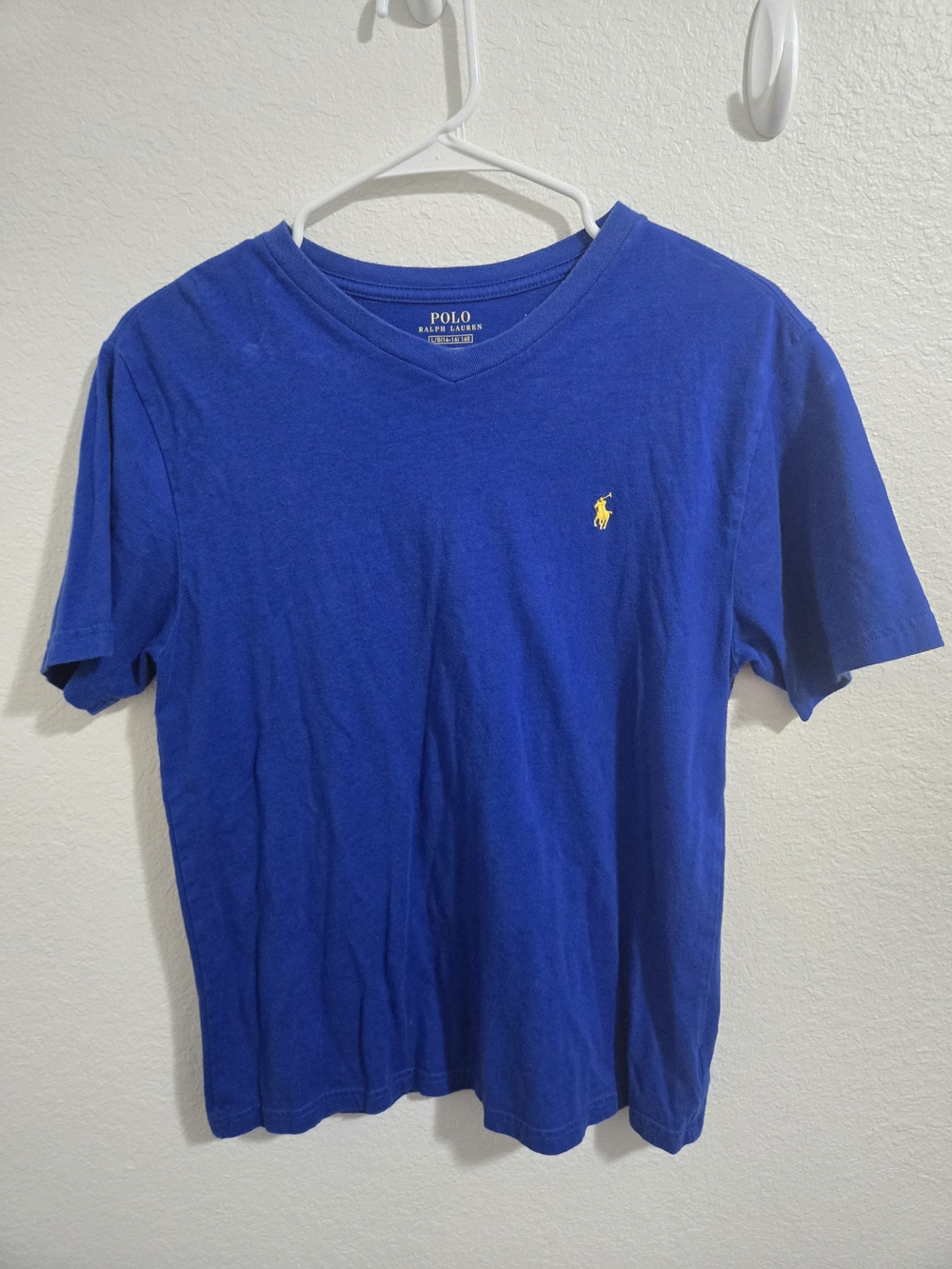 Ralph Lauren | V-Neck Tee in Royal Blue with Yellow Logo